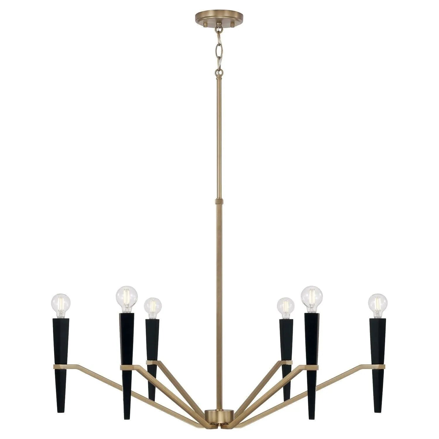 Capital Lighting - 453861AB - Six Light Chandelier - Enzo - Aged Brass and Black