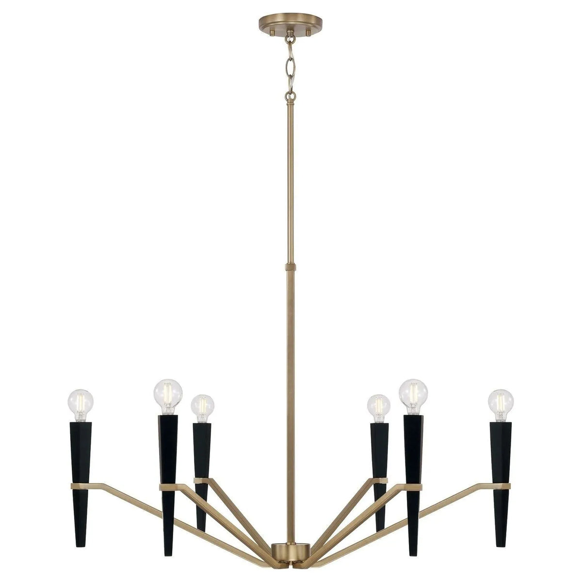 Capital Lighting - 453861AB - Six Light Chandelier - Enzo - Aged Brass and Black