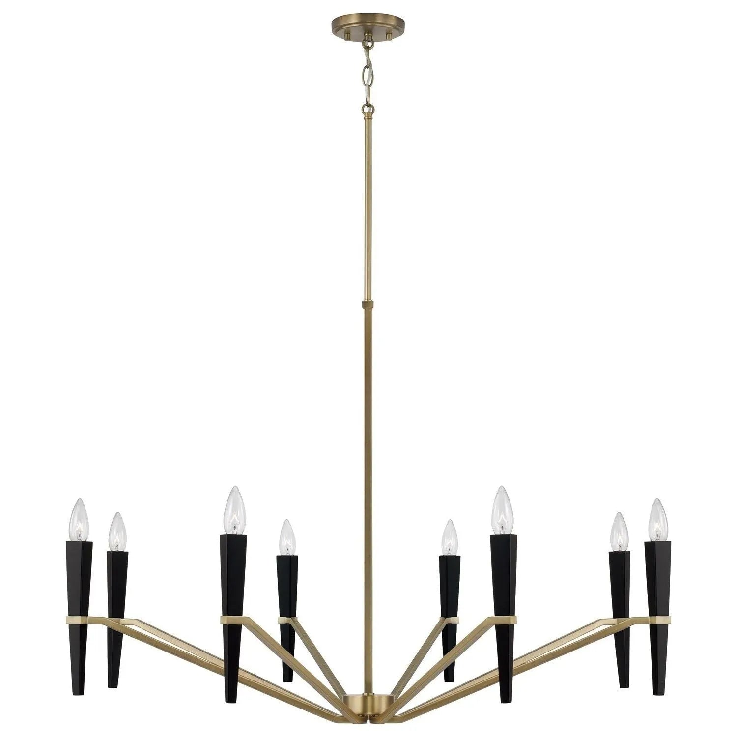 Capital Lighting - 453881AB - Eight Light Chandelier - Enzo - Aged Brass and Black
