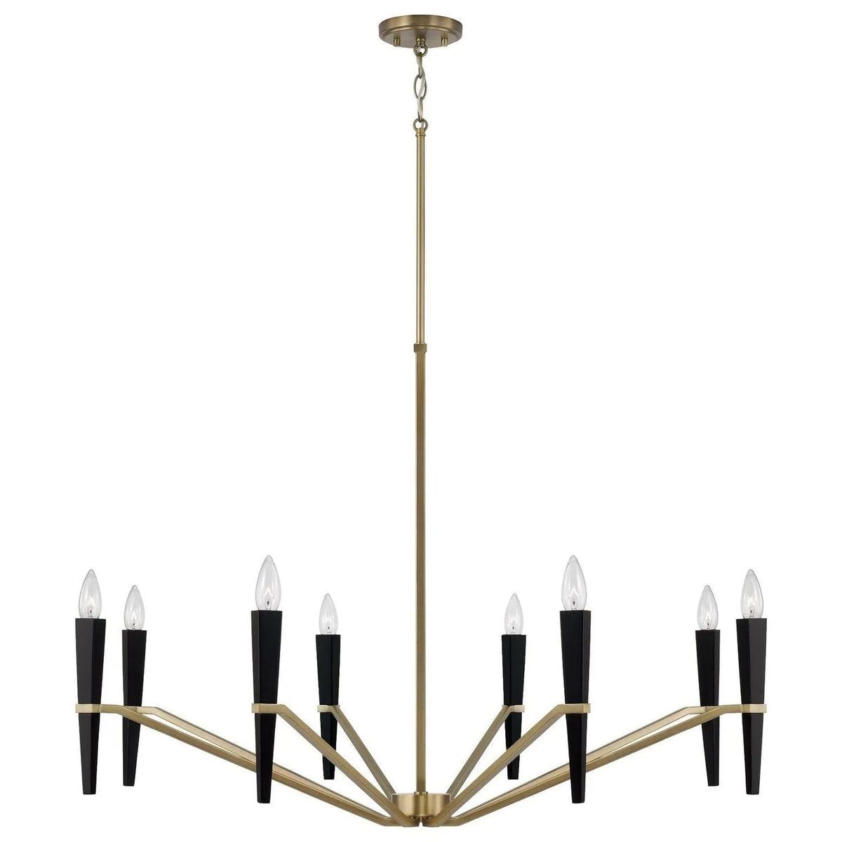 Capital Lighting - 453881AB - Eight Light Chandelier - Enzo - Aged Brass and Black