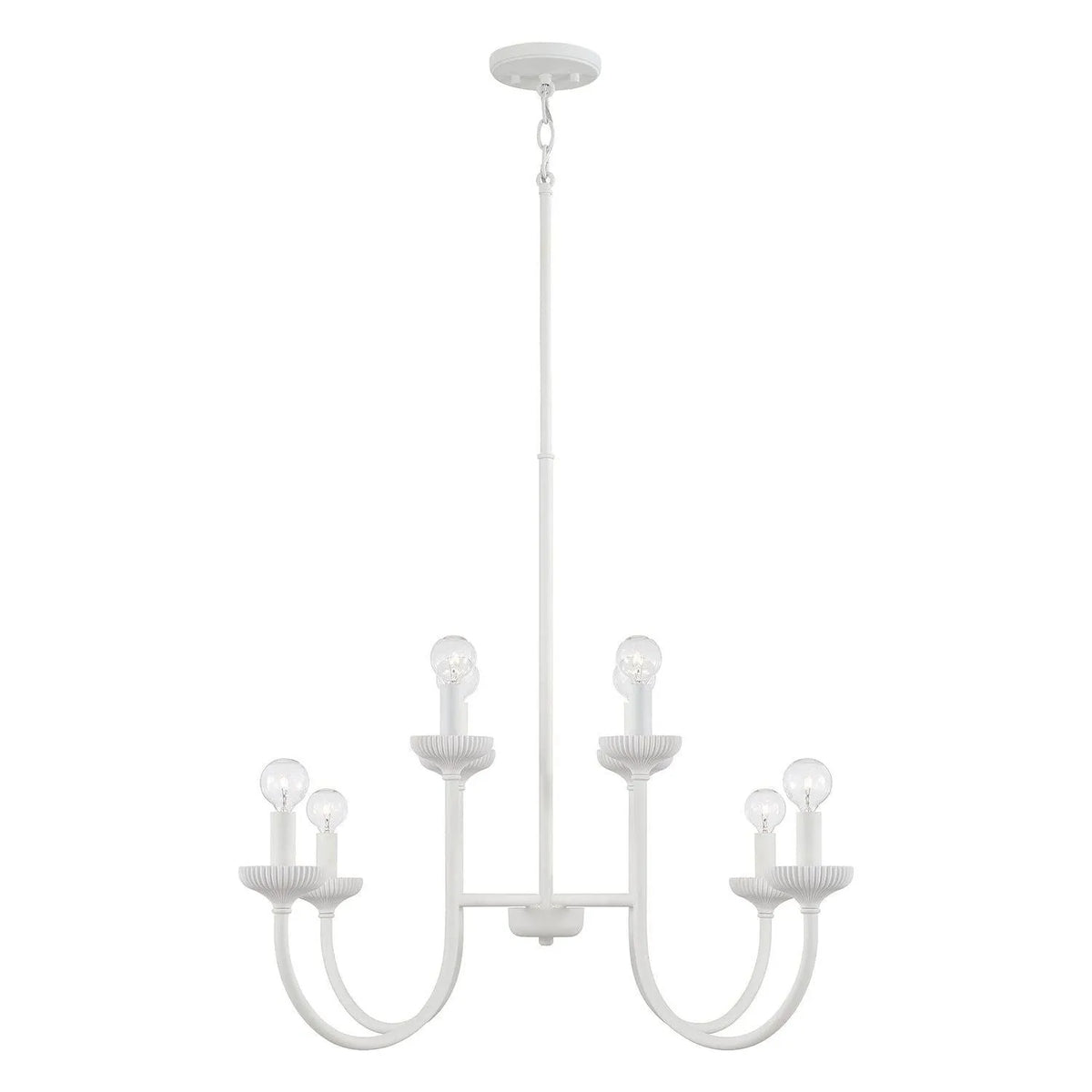 Capital Lighting - 456181CE - Eight Light Chandelier - Mallory - Ceramic White