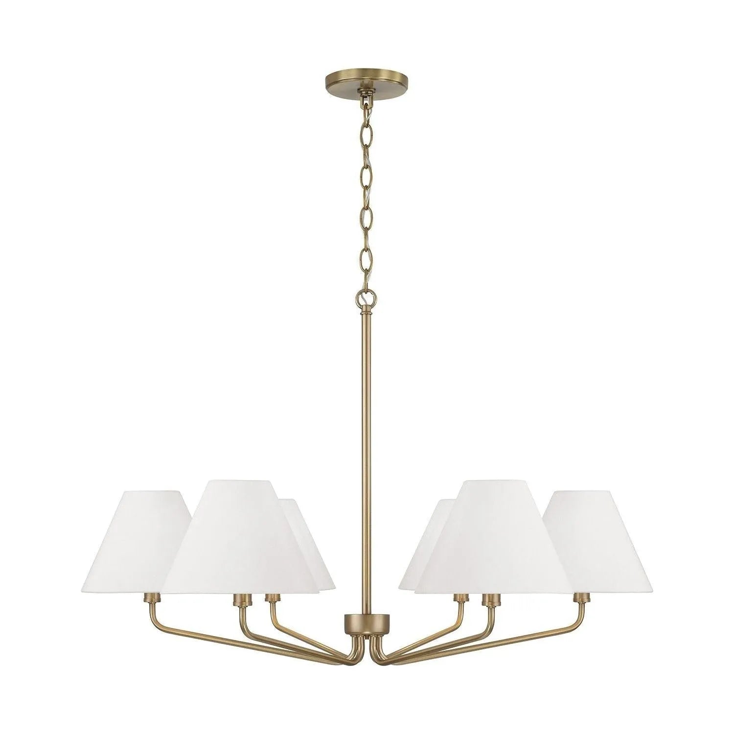 Capital Lighting - 456661AD-714 - Six Light Chandelier - Chadwick - Aged Brass