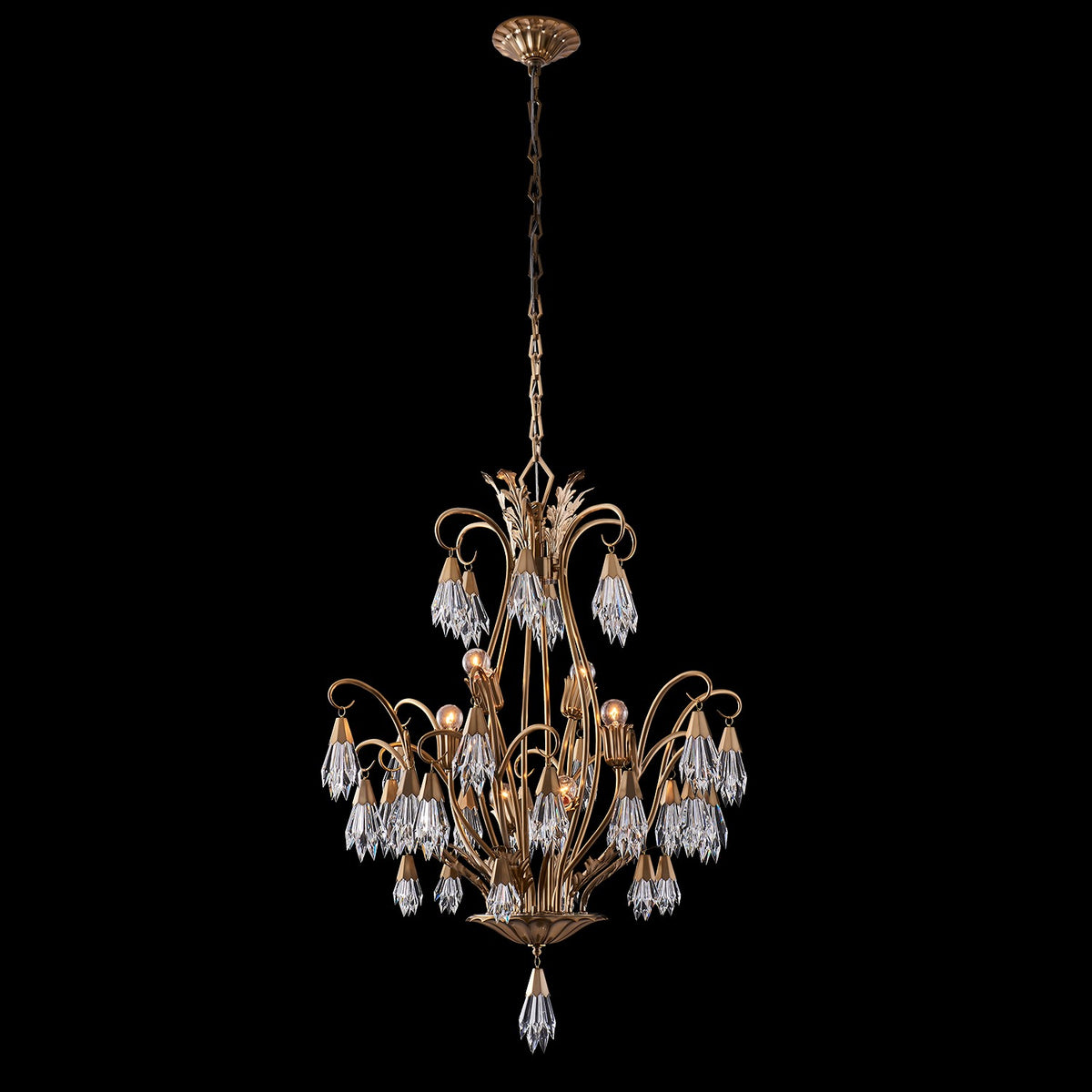 Allegri - 040376-044-FR001 - Six Light Chandelier - Tulipani - Winter Brass