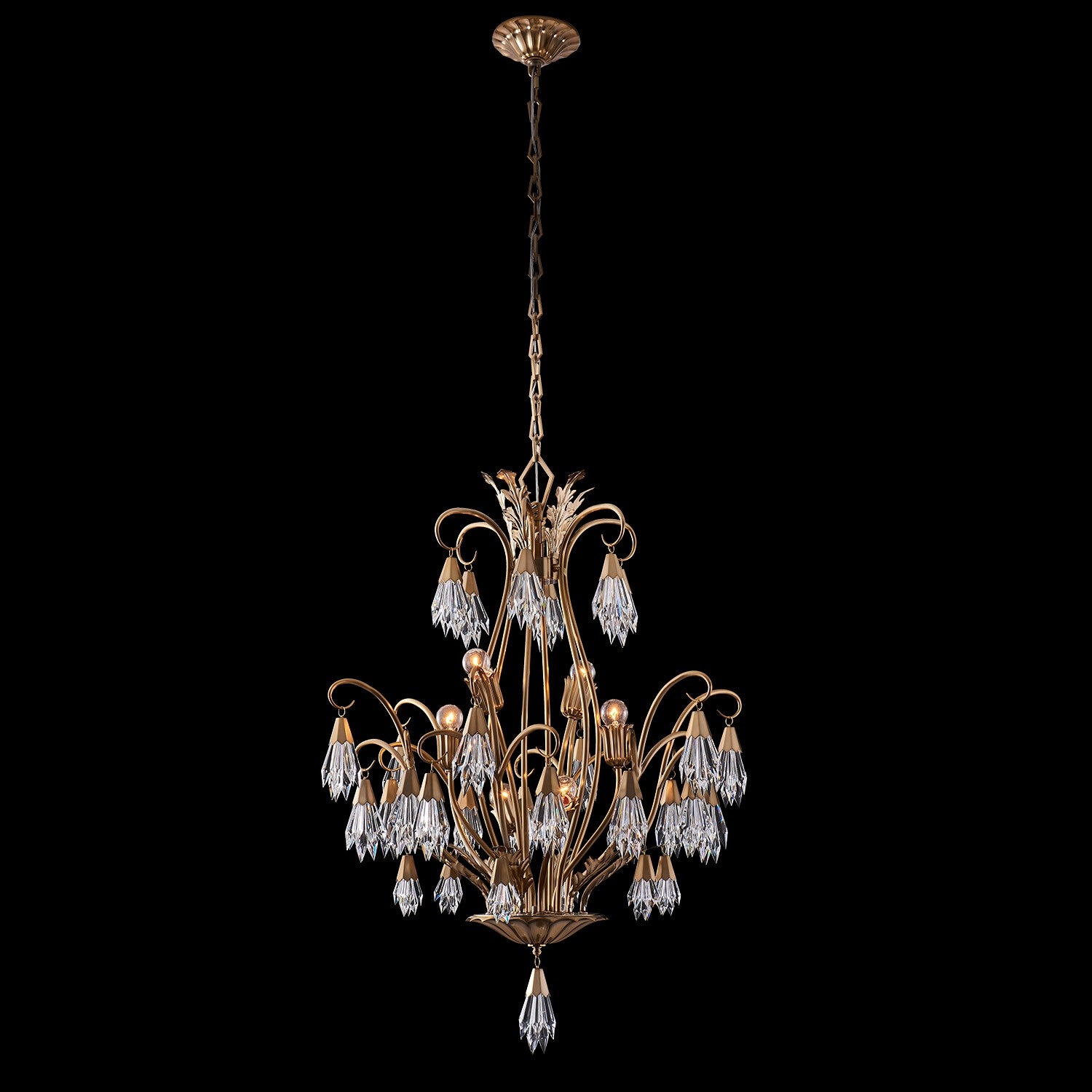 Allegri - 040376-044-FR001 - Six Light Chandelier - Tulipani - Winter Brass
