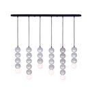Kalco - 522066 Mo - Six Light Island Suspension - Perles - Noir mat