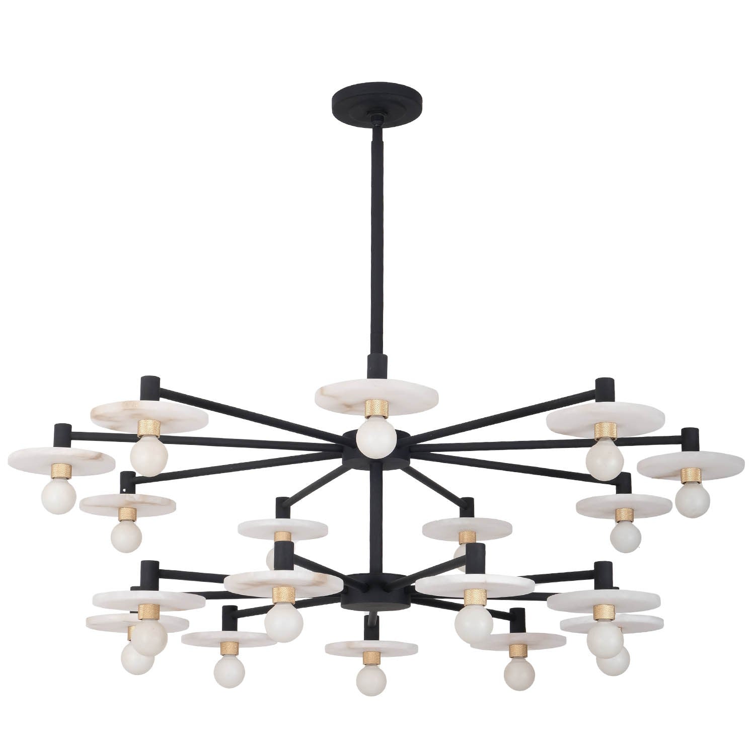 Kalco - 522672MB - 18 Lumières Suspension - Disque - Noir mat