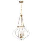 Savoy House - 7-4866-4-142 - Four Light Pendant - Mercer - White and Warm Brass