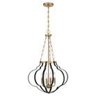 Savoy House - 7-4866-4-143 - Four Light Pendant - Mercer - Matte Black and Warm Brass