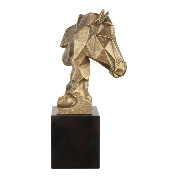 Chiseled Horse Bust Sculpture