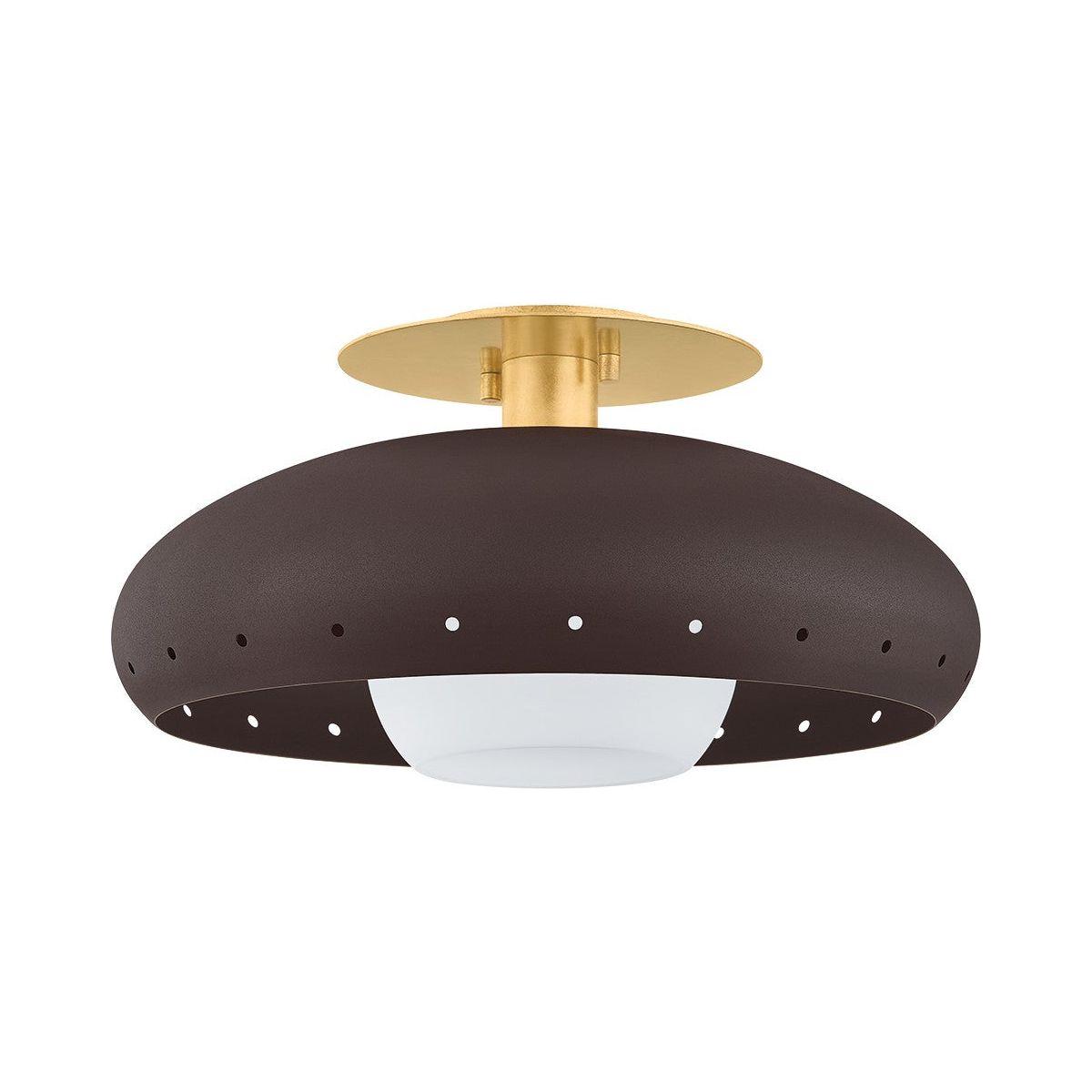 Mitzi - H1015501-VGL/TBZH - One Light Flush Mount - Kimber - Aged Brass/Textured Bronze W/ Highlight