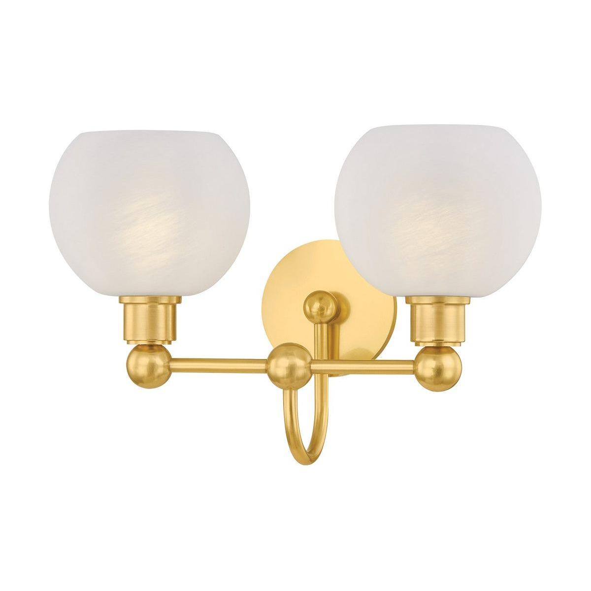 Mitzi - H1019302-AGB - Two Light Bath - Jerica - Aged Brass