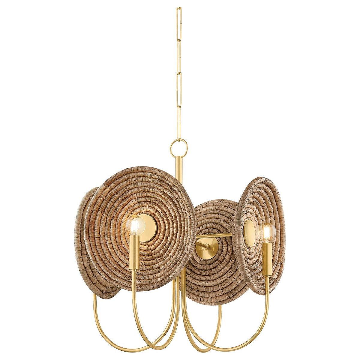 Mitzi - H1020704-AGB - Four Light Chandelier - Ashby - Aged Brass