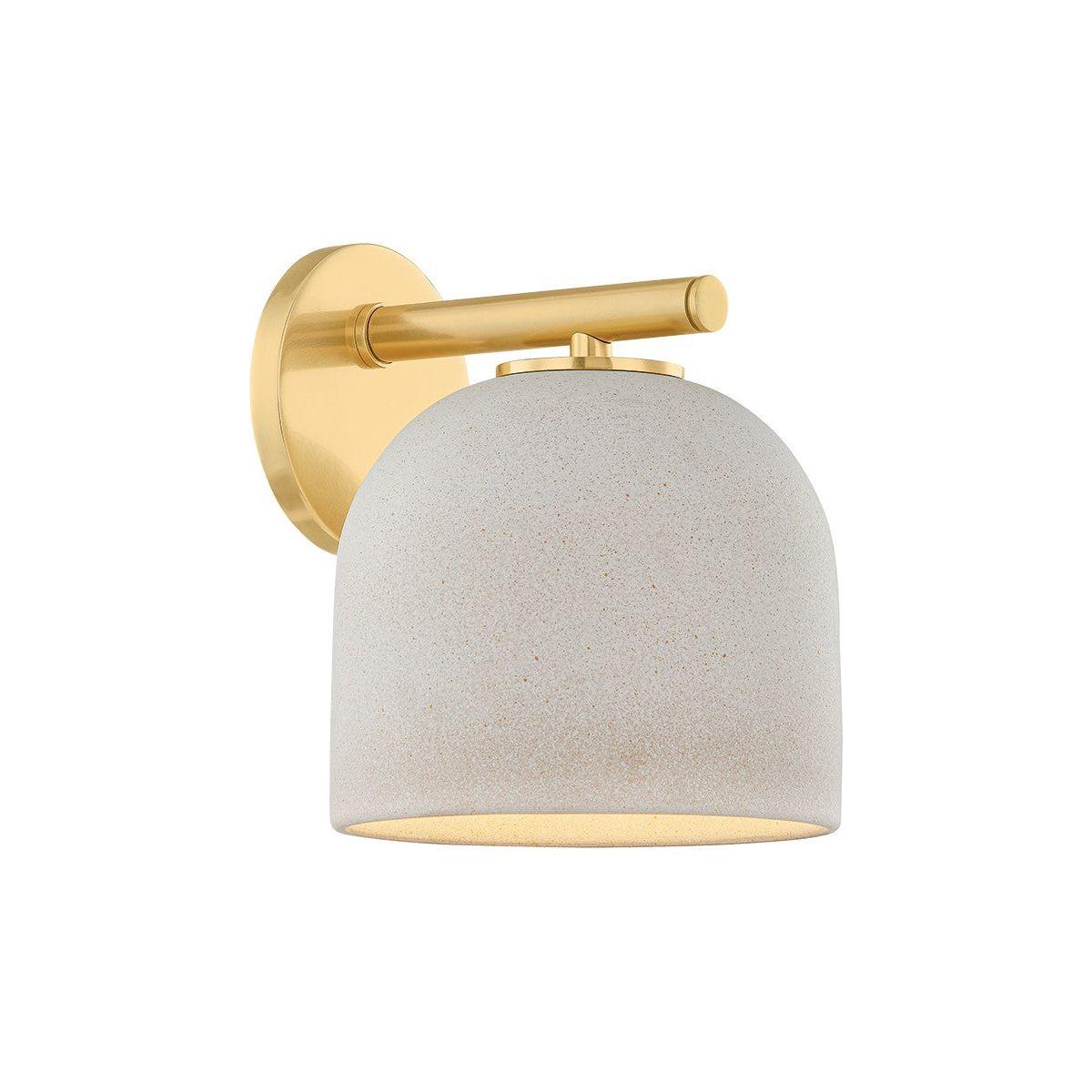 Mitzi - H1025101-AGB/CCP - One Light Wall Sconce - Cara - Aged Brass/Ceramic Cream Pebble