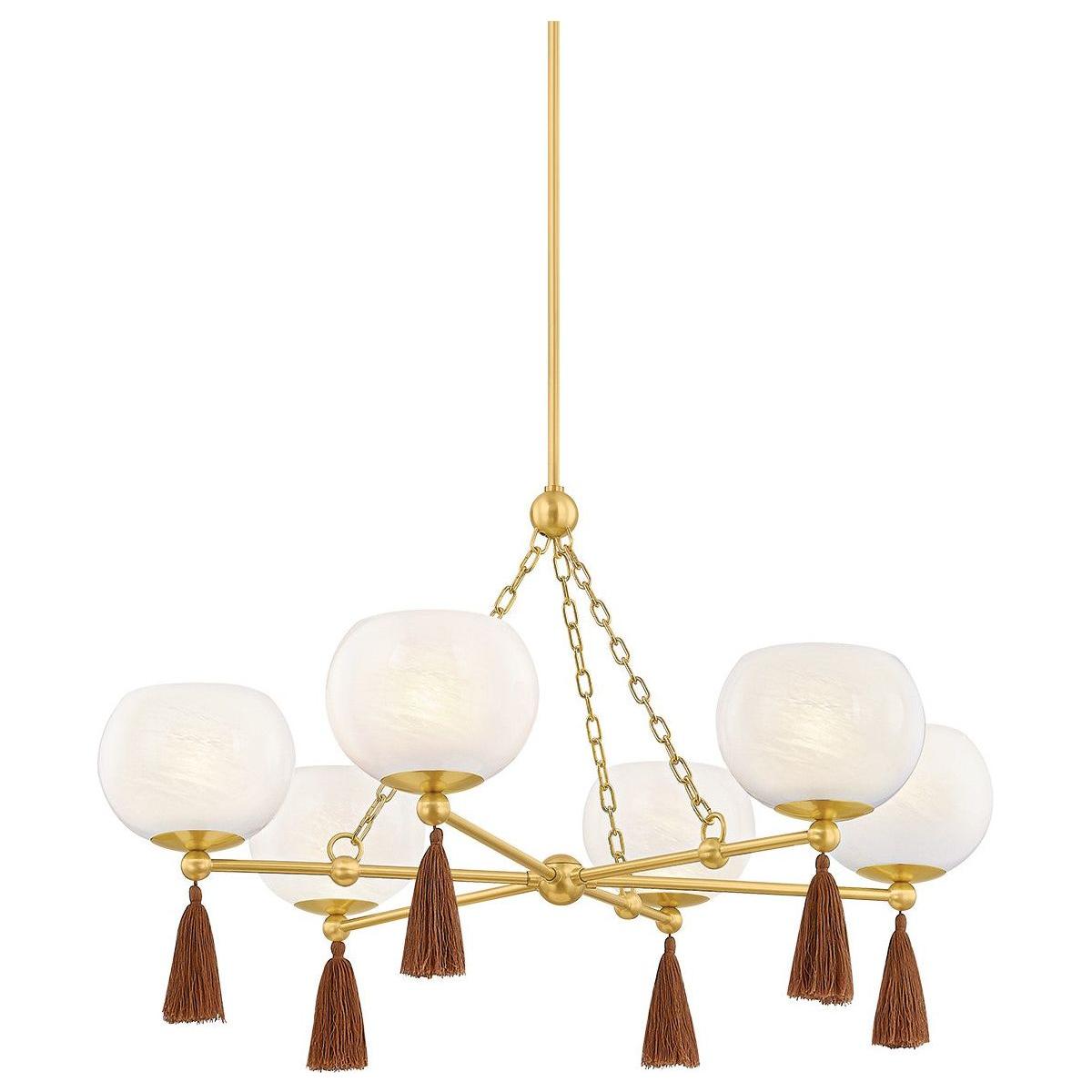 Mitzi - H1039806-AGB - Six Light Chandelier - Niya - Aged Brass