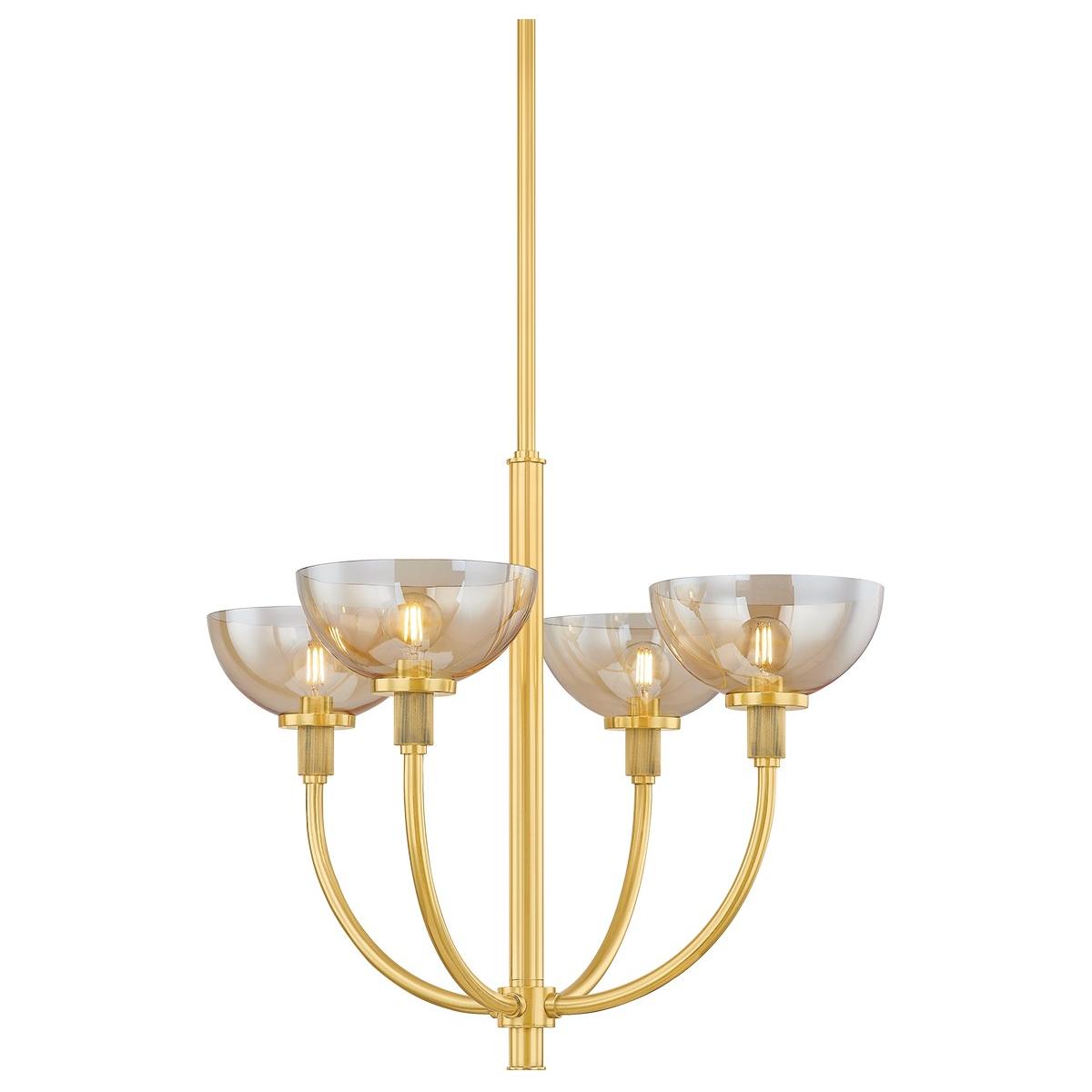 Mitzi - H981804-AGB - Four Light Chandelier - Eva - Aged Brass