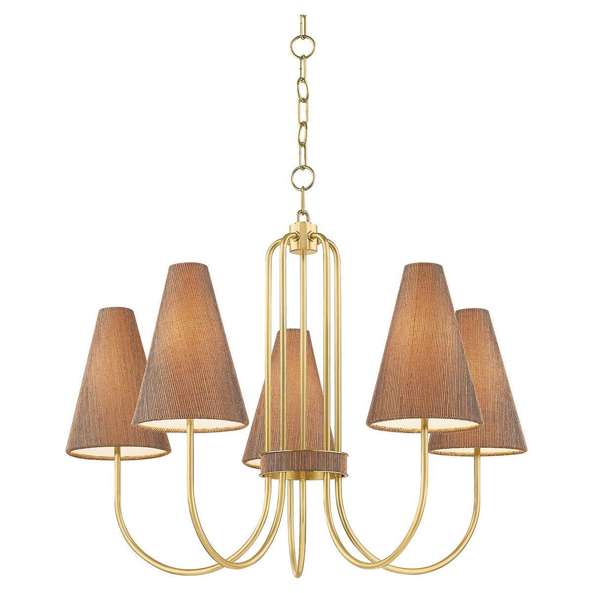 Mitzi - H987805-AGB - Five Light Chandelier - Jessel - Aged Brass