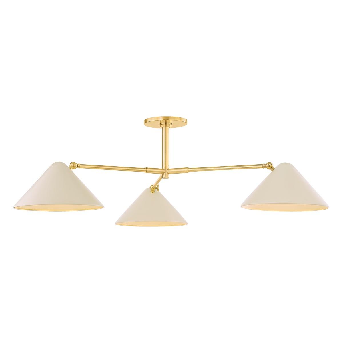 Mitzi - H993603-AGB/SBQ - Three Light Semi Flush Mount - Sonja - True Bronze/Soft Bisque