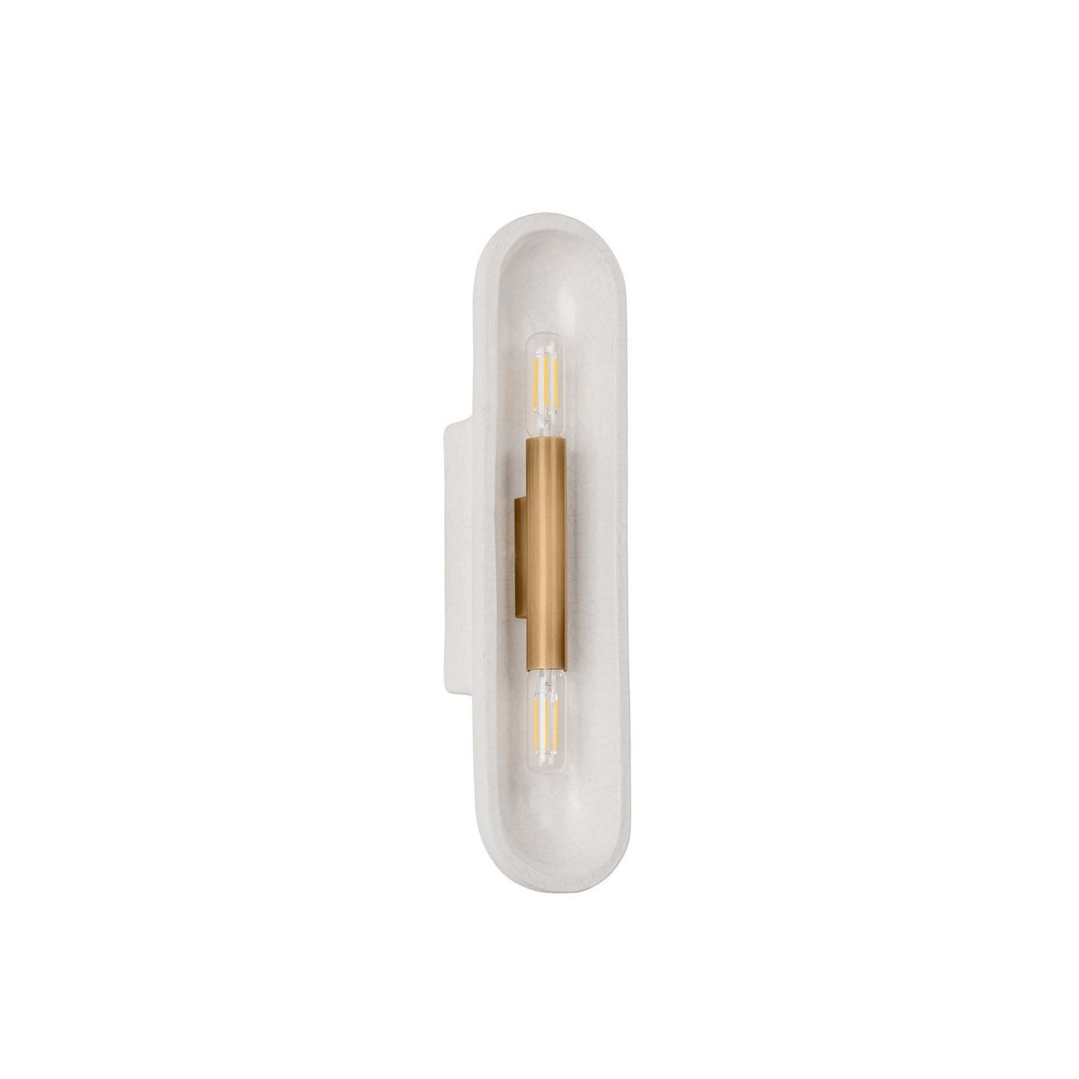 Troy Lighting Canada - B1617-PBR/CLC - Two Light Wall Sconce - Lane - Patina Brass/Ceramic White Large Crackle