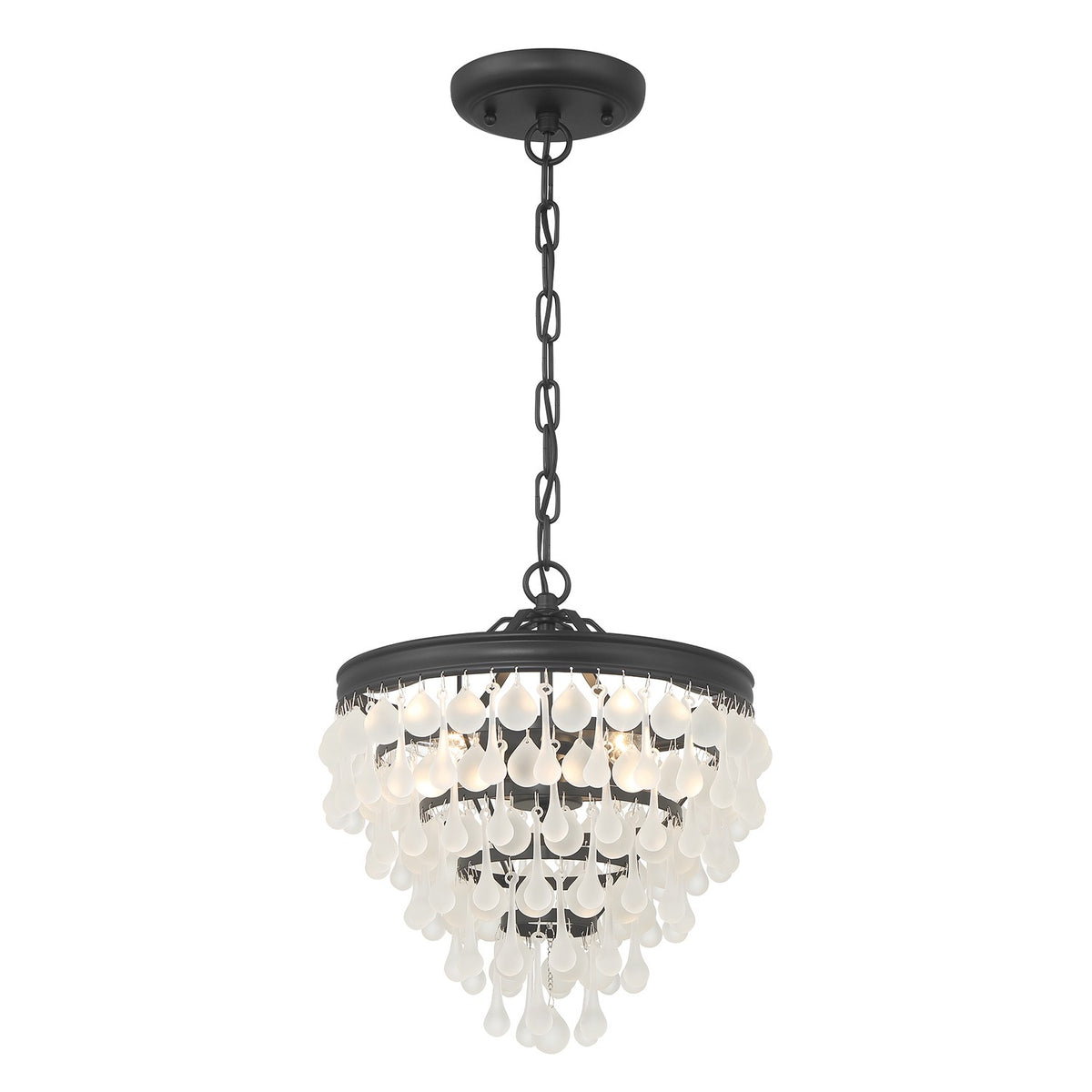 Crystorama - 130-MK-FR - Trois feux Suspension - Calypso - Noir mat