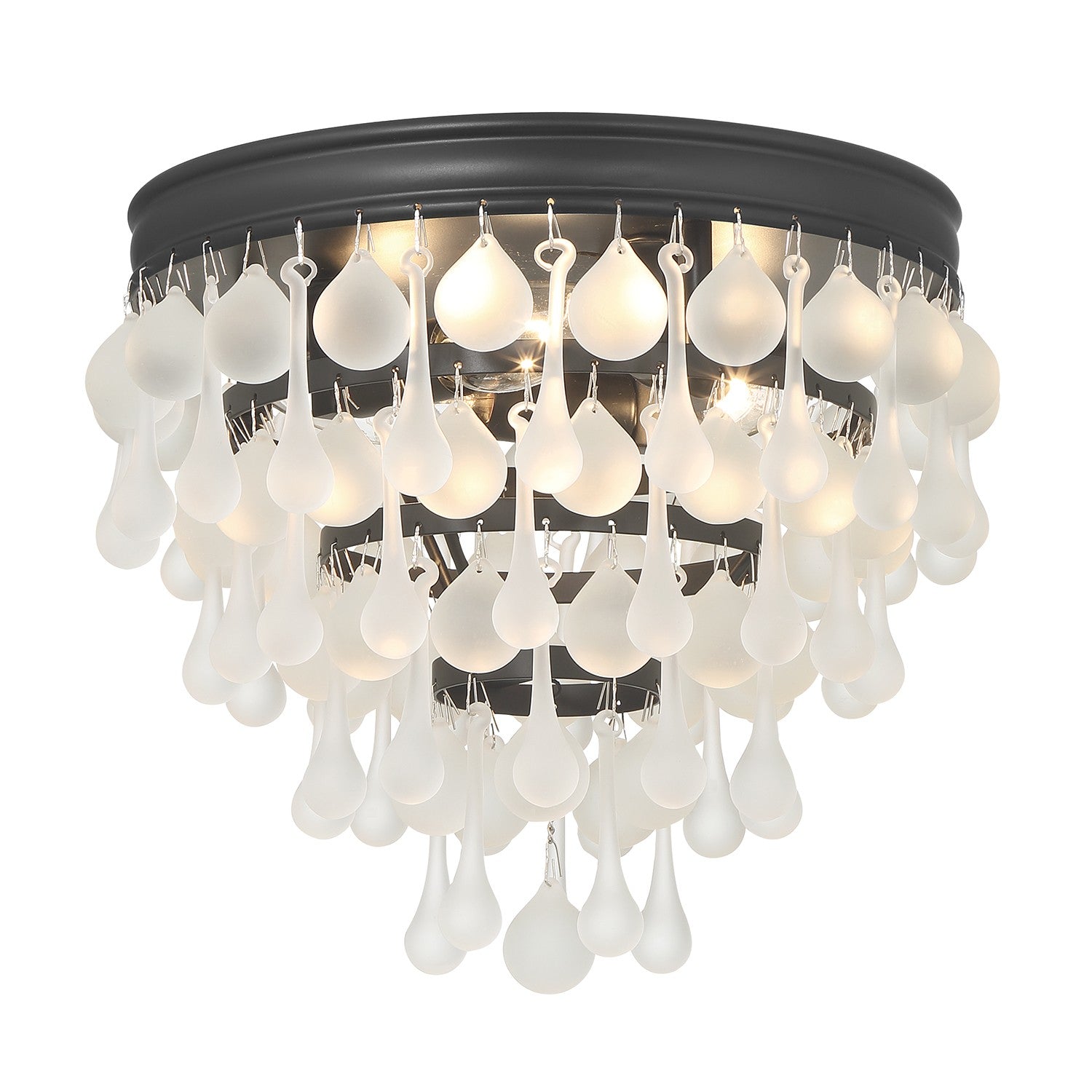 Crystorama - 135-MK-FR - Three Light Flush Mount - Calypso - Matte Black