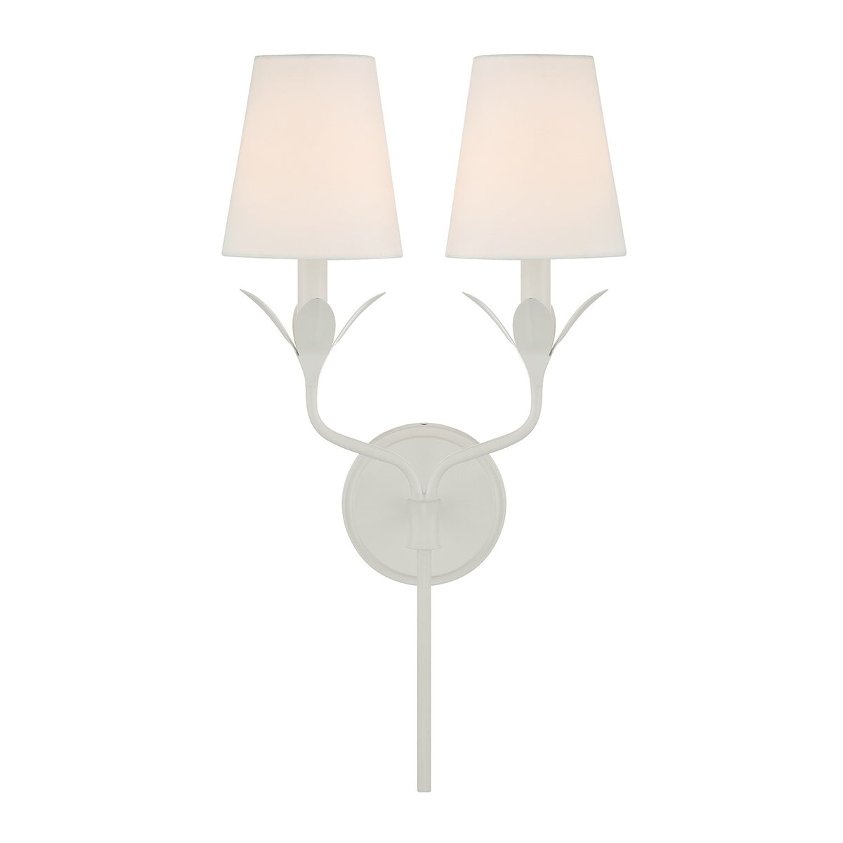 Crystorama - 562-MT - Deux feux Murale Broche - Blanc mat