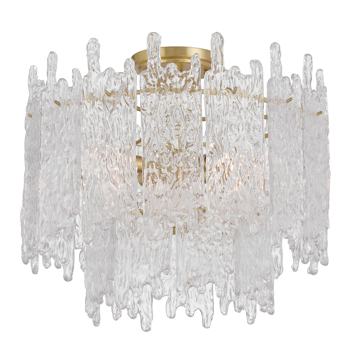 Crystorama - ACK-920-AG - Three Light Semi Flush Mount - Ackerly - Aged Brass