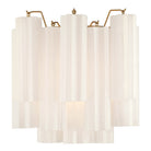 Crystorama - ADD-303-AG-WH - Two Light Wall Sconce - Addis - Aged Brass