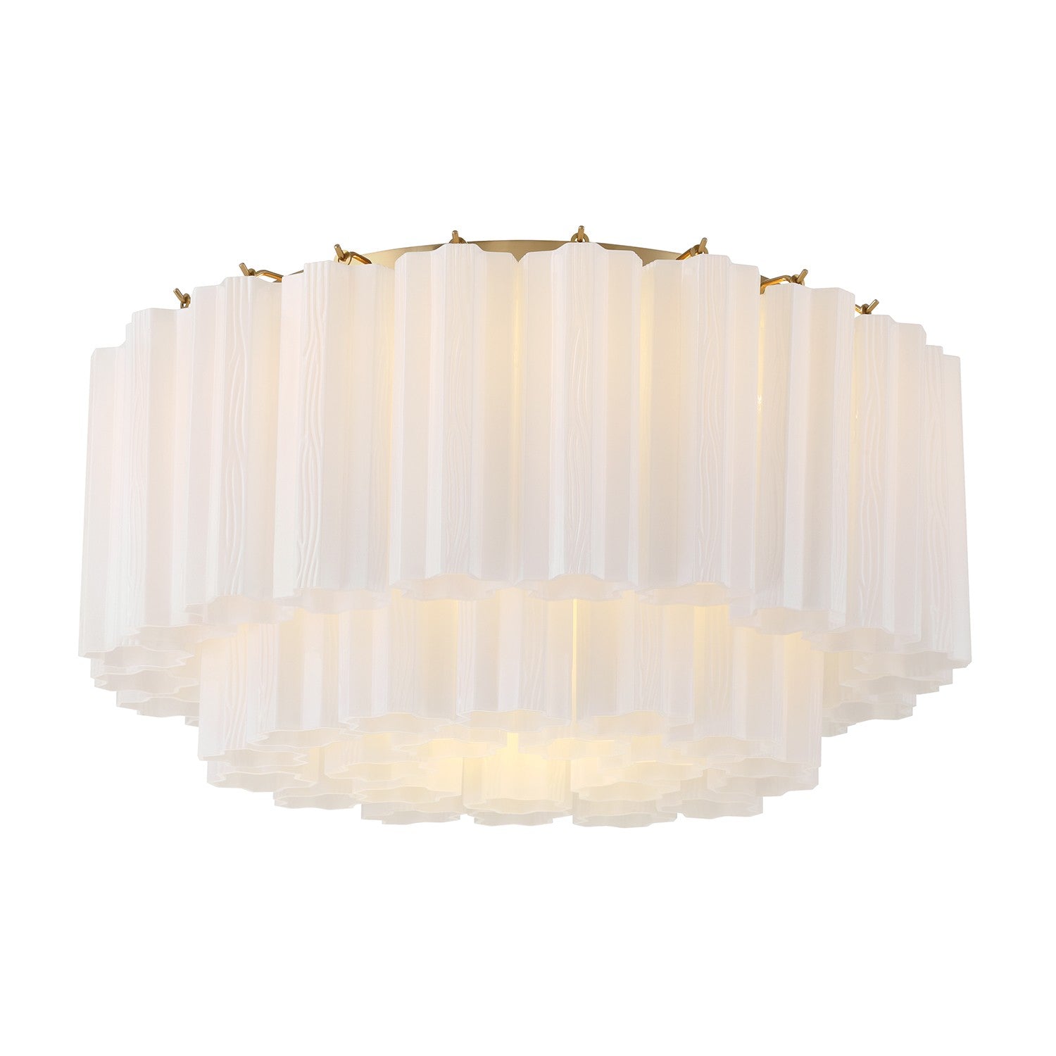 Crystorama - ADD-321-AG-WH - Sept Lumières Plafonnier - Addis-Abeba - Laiton vieilli