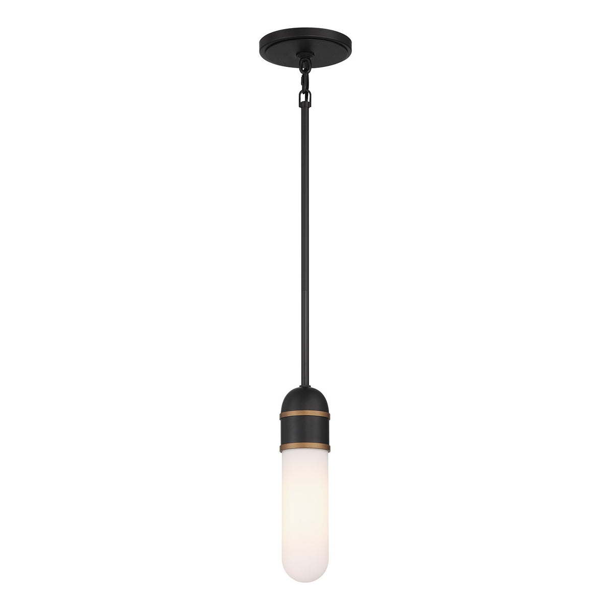 Crystorama - CAP-8511-MK-TG - Mini LED Suspension - Capsule - Noir mat + Or texturé