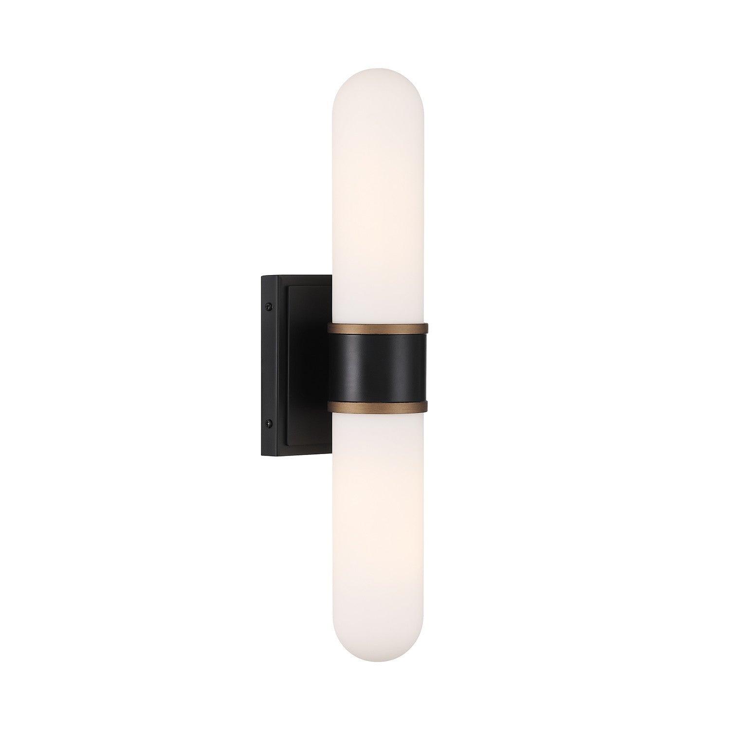 Crystorama - CAP-8512-MK-TG - LED Wall Sconce - Capsule - Matte Black + Textured Gold