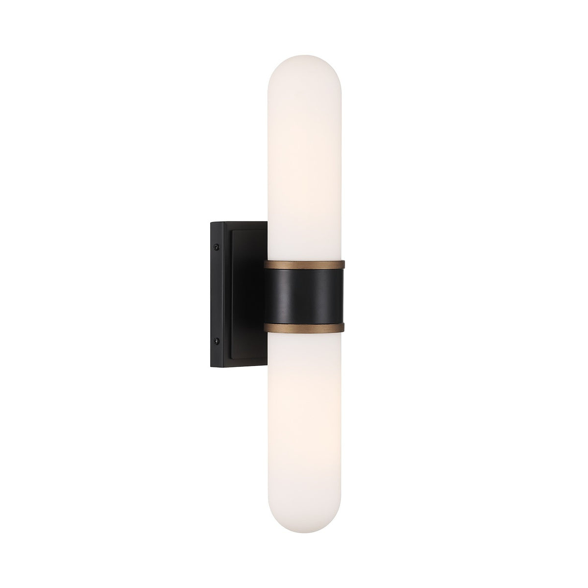Crystorama - CAP-8512-MK-TG - LED Murale - Capsule - Noir mat + Or texturé