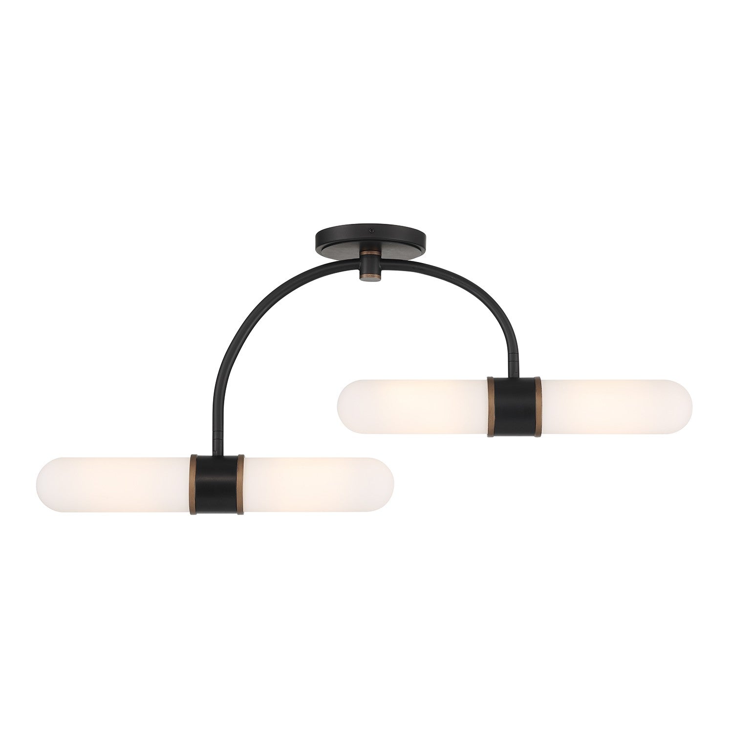 Crystorama - CAP-8514-MK-TG - LED Semi Plafonnier - Capsule - Noir mat + Or texturé