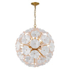 Crystorama - ESM-4006-AG-WH - Nine Light Pendant - Esme - Aged Brass