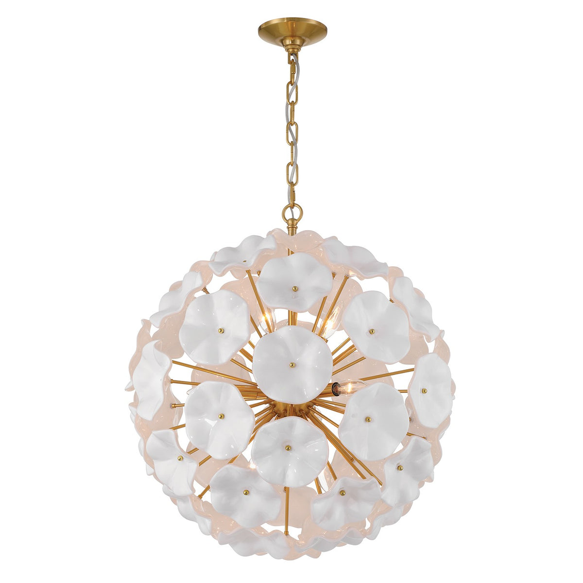 Crystorama - ESM-4006-AG-WH - Nine Light Pendant - Esme - Aged Brass