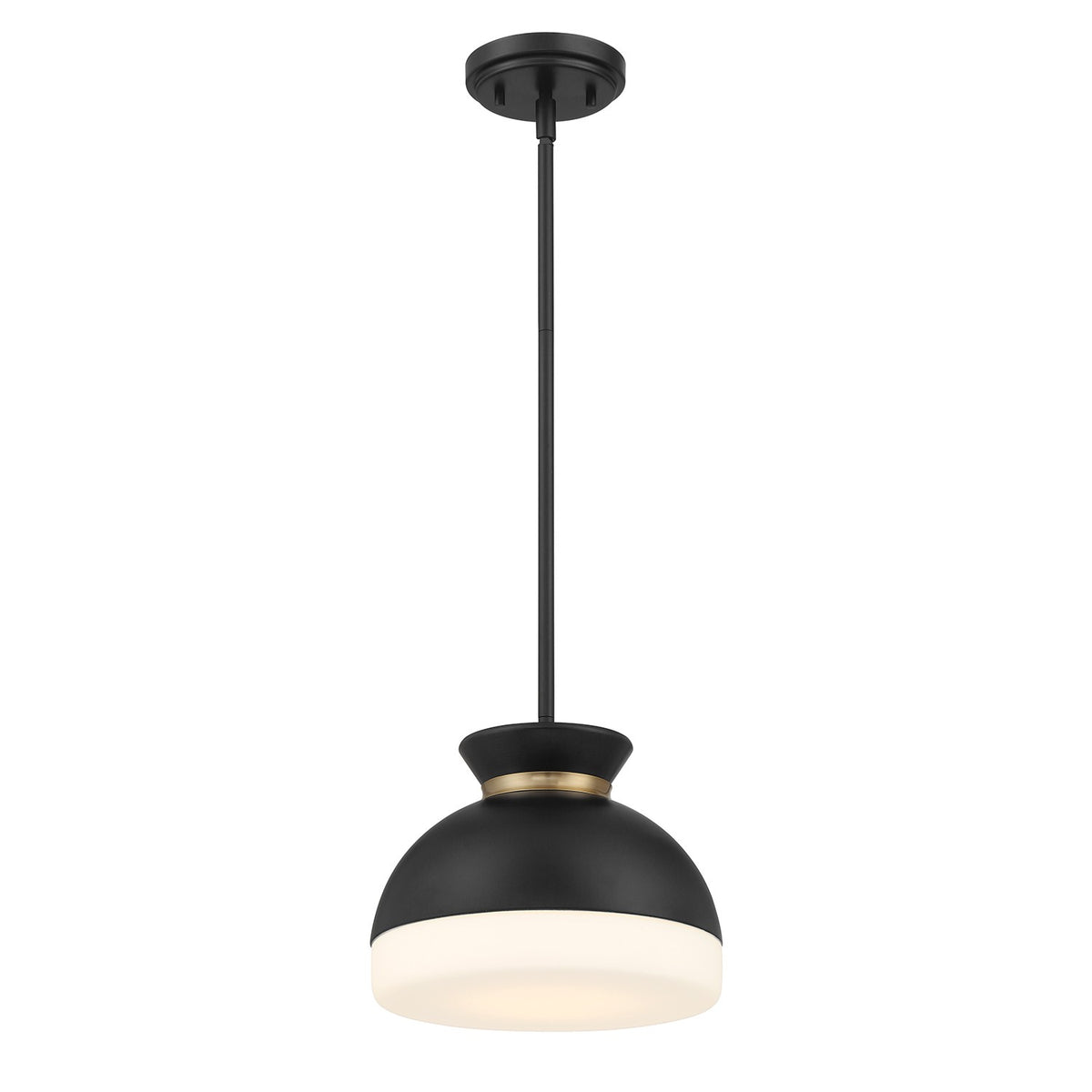 Crystorama - GID-4005-MK-VG - One Light Mini Suspension - Gidget - Noir mat + Or éclatant