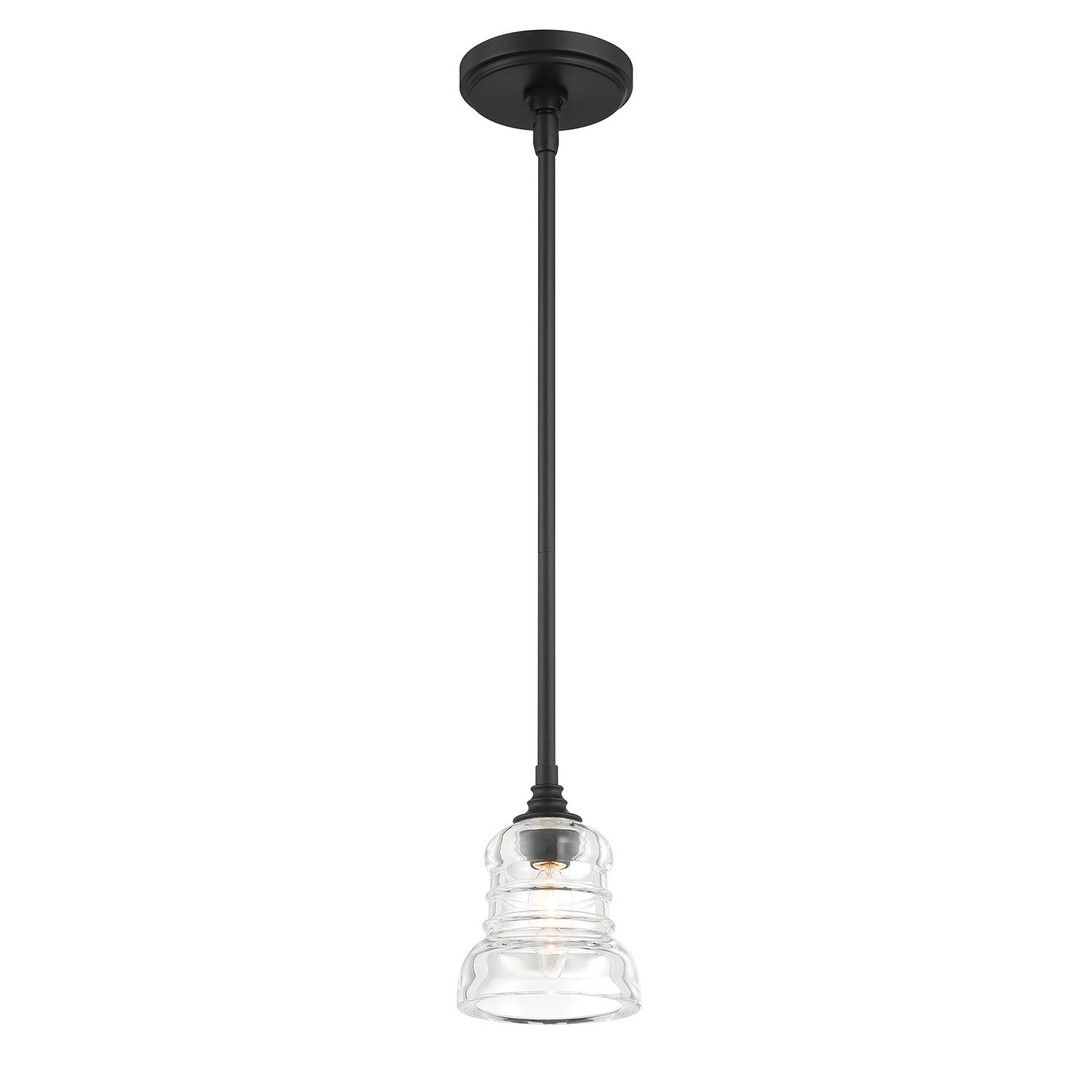 Crystorama - GRG-1040-MK - Mini lampe Suspension - Gregory - Noir mat