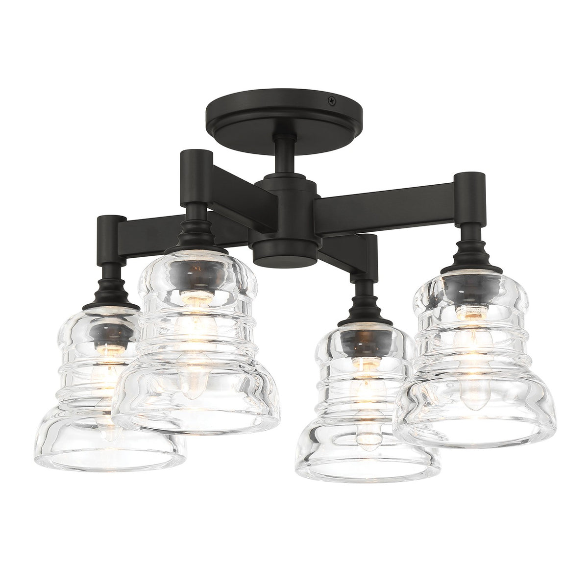Crystorama - GRG-1045-MK - Four Light Semi Flush Mount - Gregory - Matte Black