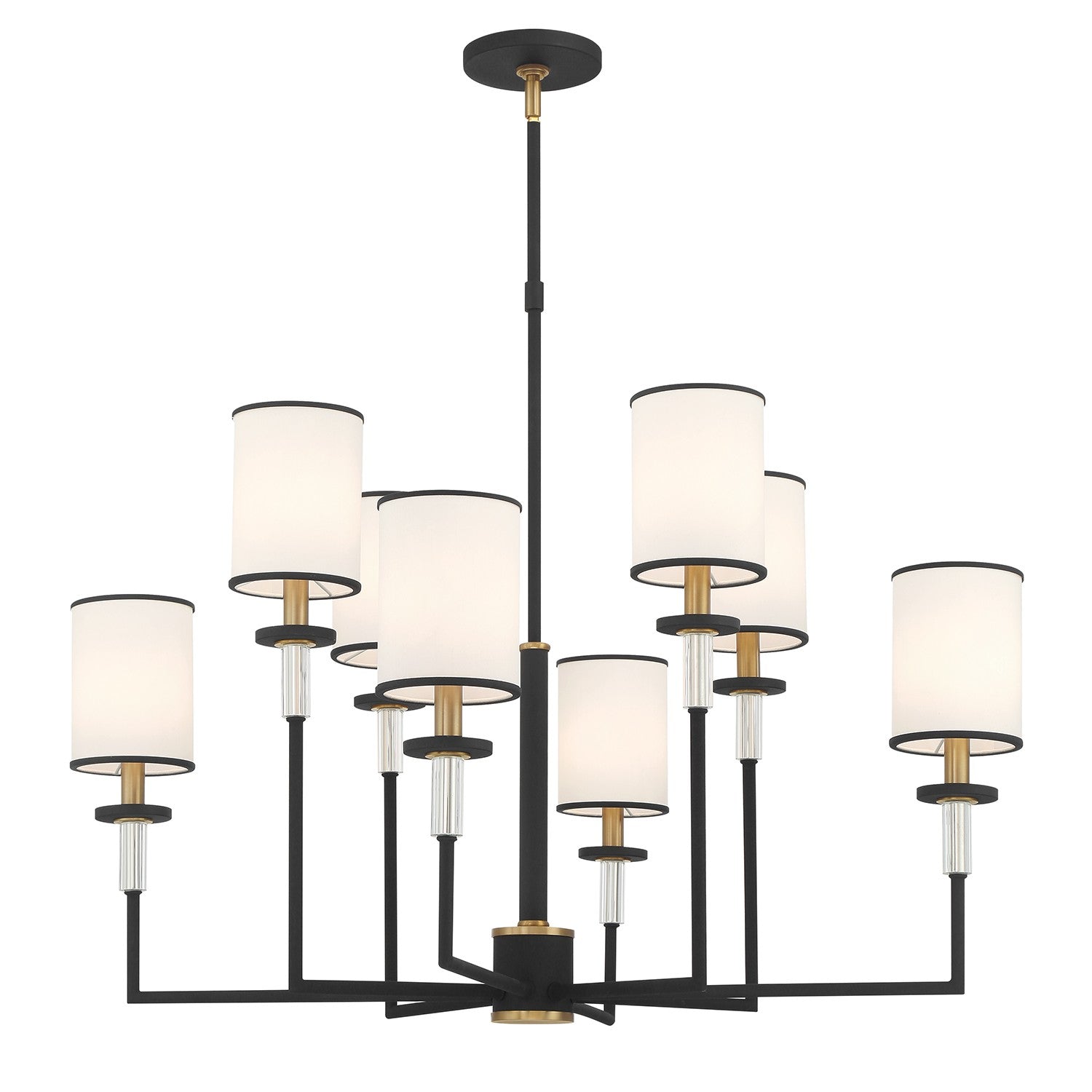 Crystorama - HAT-478-BF-VG - Huit lumières Suspendu - Hatfield - Noir forgé + Or vibrant