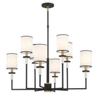 Crystorama - HAT-478-BF-VG - Huit lumières Suspendu - Hatfield - Noir forgé + Or vibrant