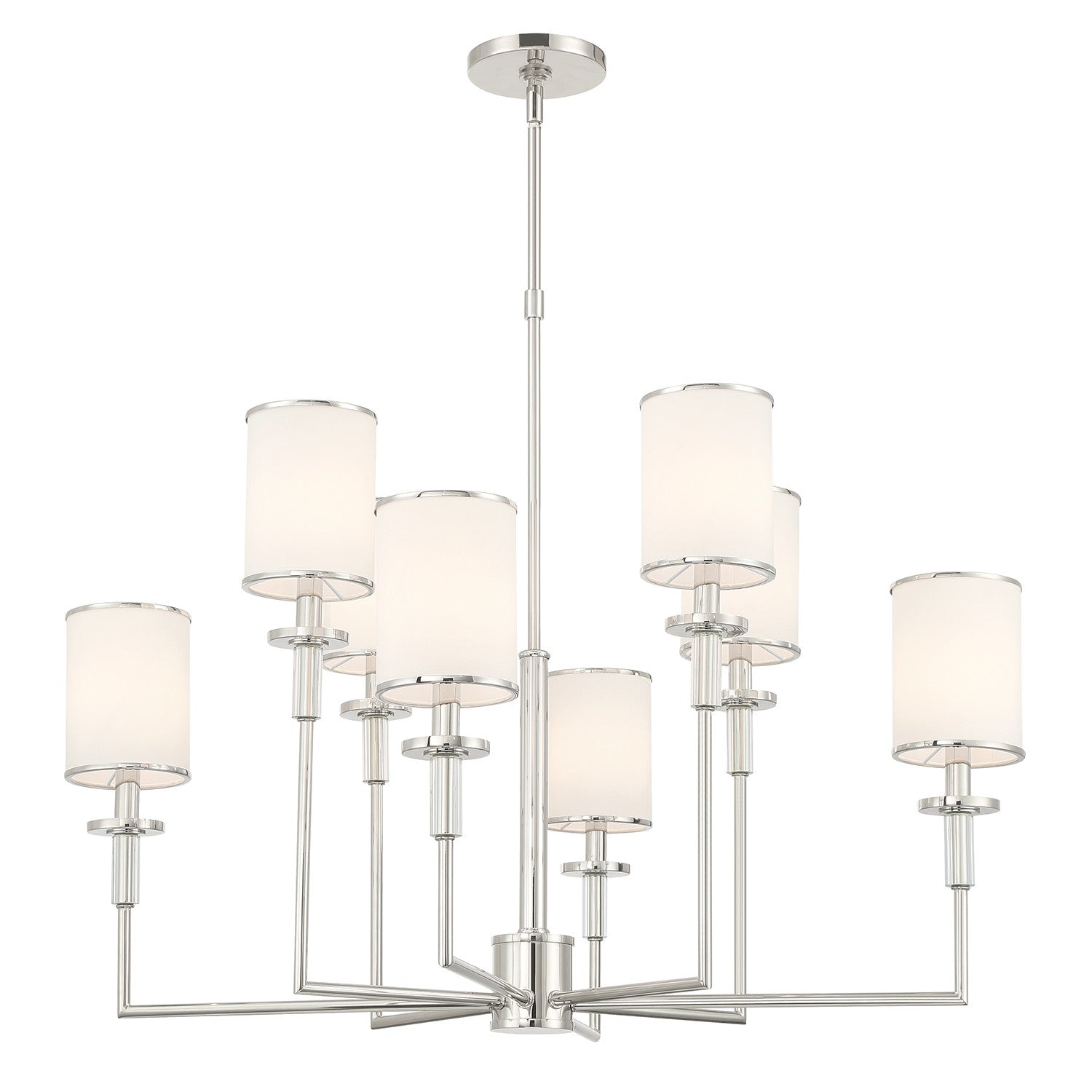 Crystorama - HAT-478-PN - Huit lumières Suspendu - Hatfield - Nickel poli
