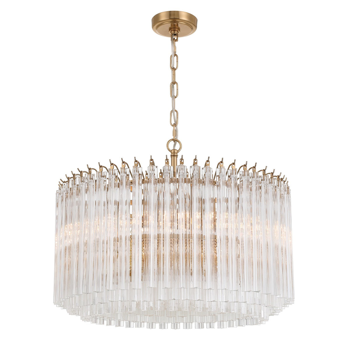 Crystorama - LOF-5007-AG - Sept Lumières Suspendu - Lofton - Laiton vieilli
