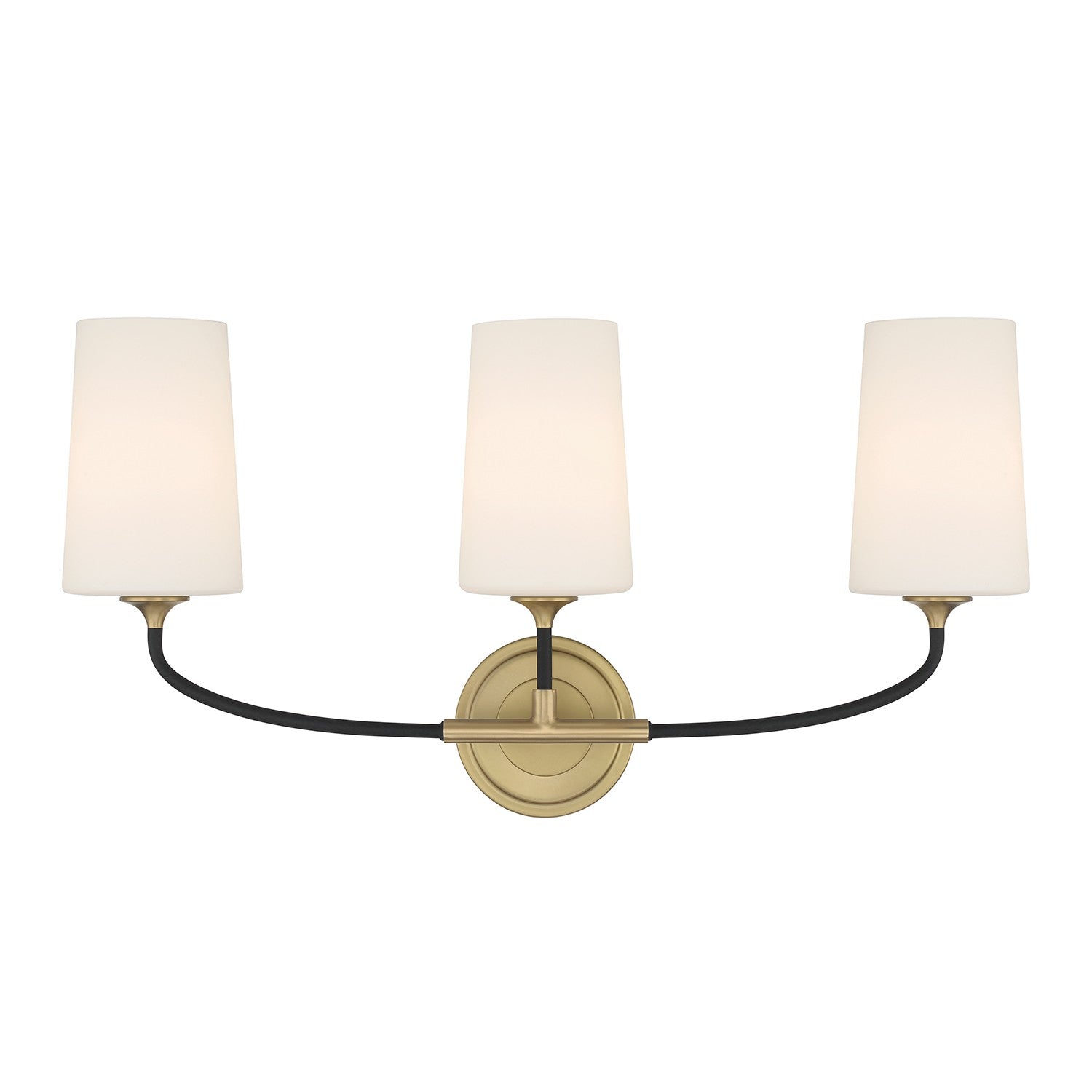Crystorama - NIL-70013-BF-MG - Trois lampes de salle de bain - Niles - Noir forgé + Or moderne