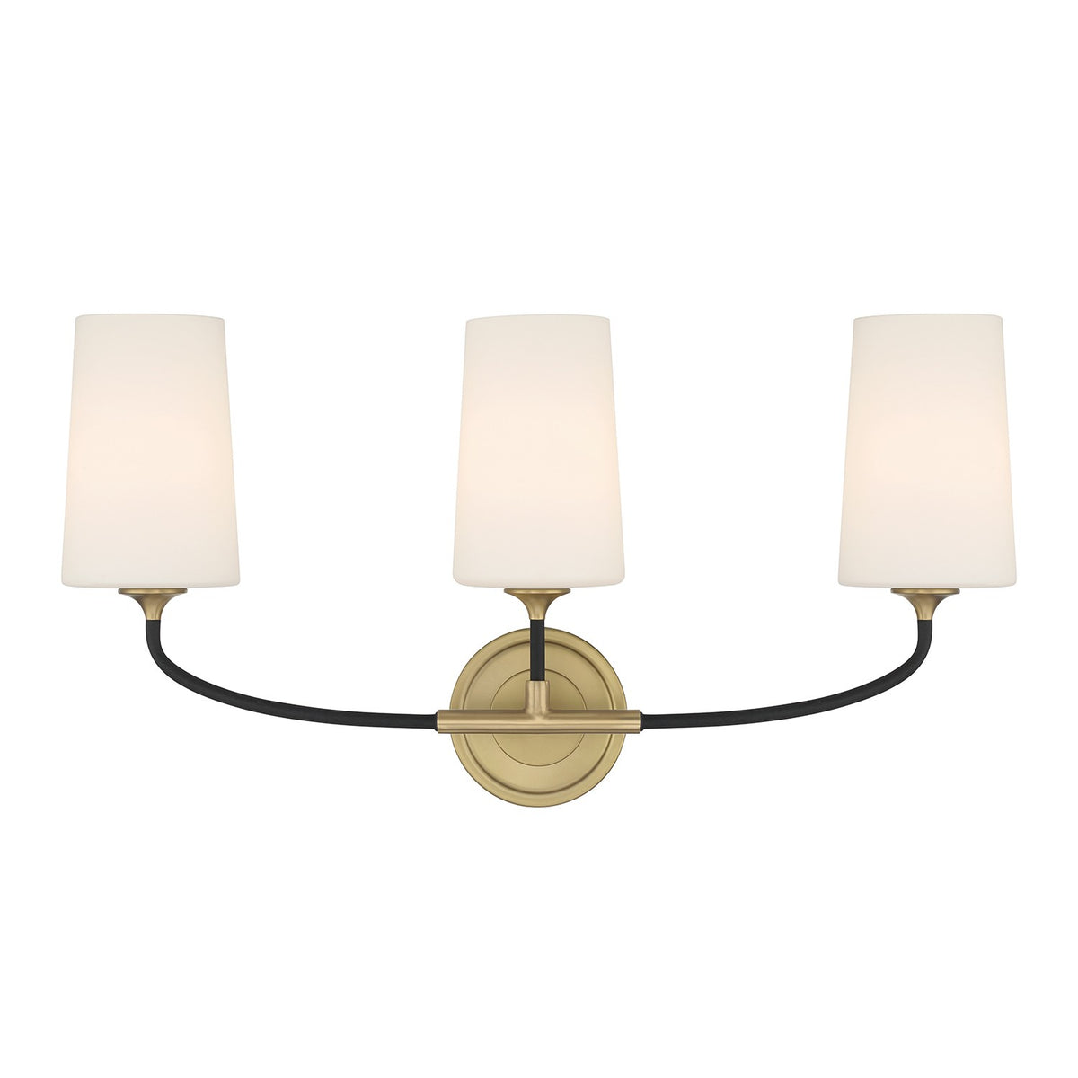 Crystorama - NIL-70013-BF-MG - Three Light Bath - Niles - Black Forged + Modern Gold