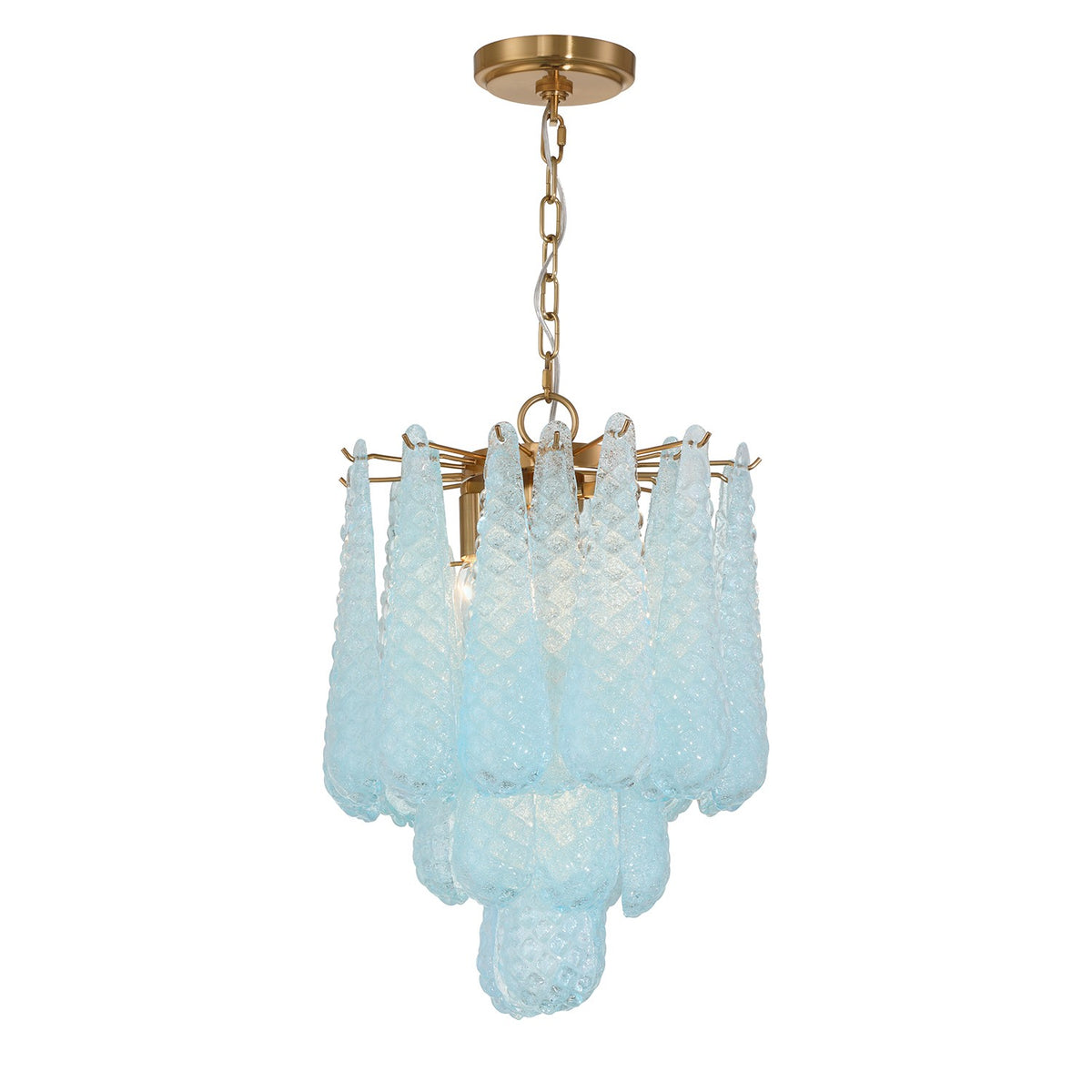 Crystorama - OLL-6004-AG-BL - Quatre lumières Suspension - Ollie - Laiton vieilli