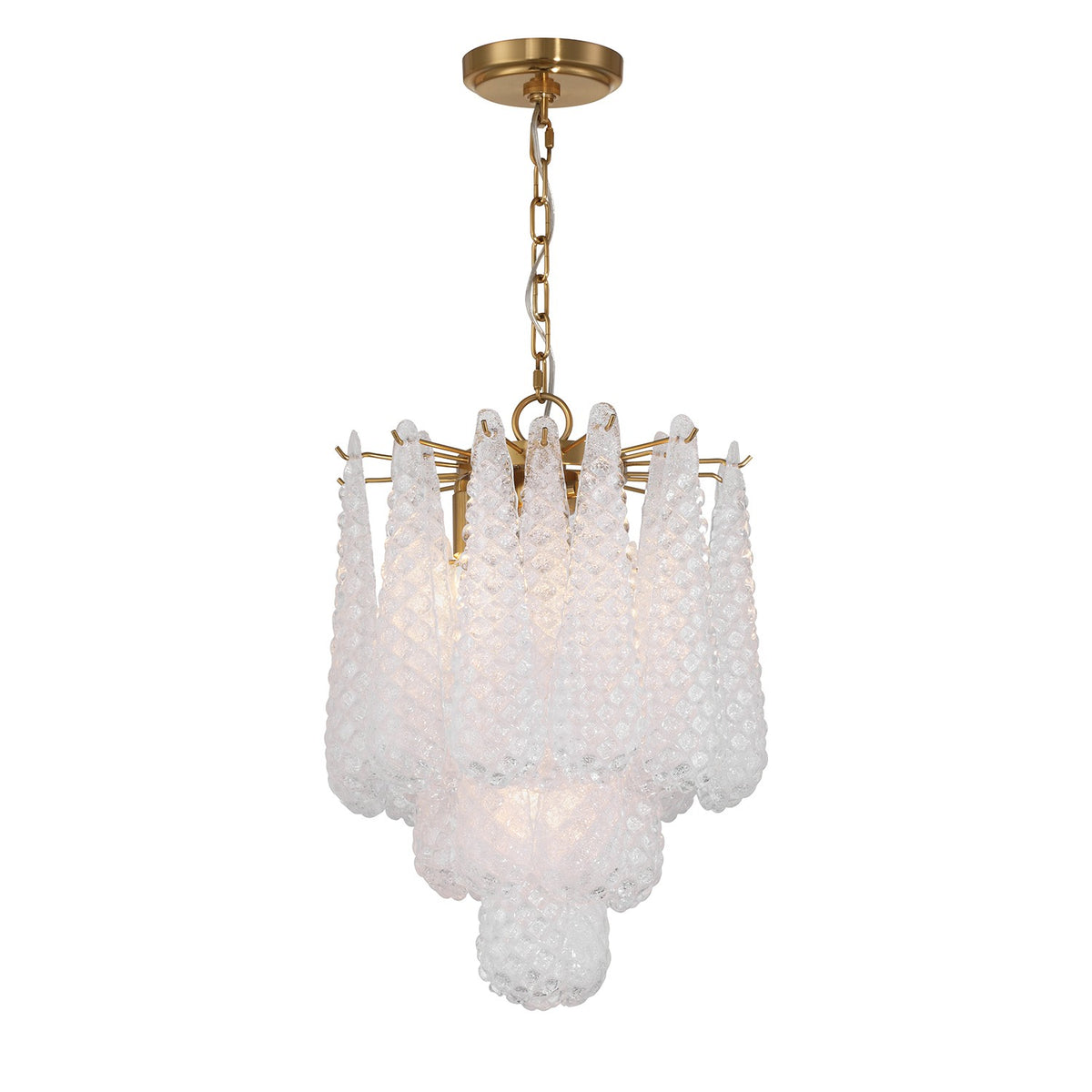 Crystorama - OLL-6004-AG-CL - Quatre lumières Suspension - Ollie - Laiton vieilli