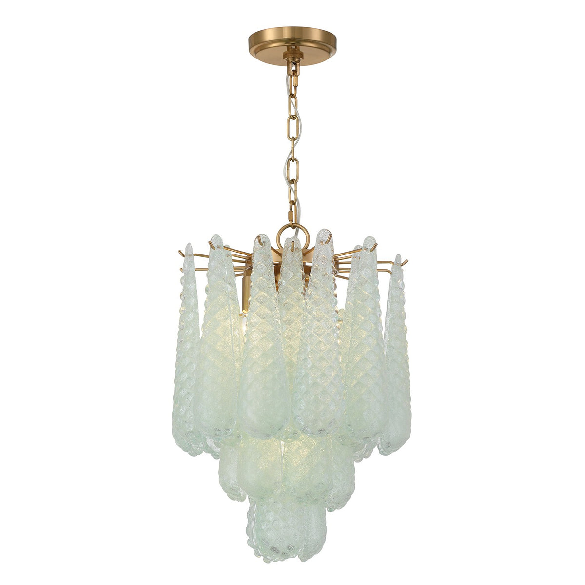 Crystorama - OLL-6004-AG-GR - Quatre lumières Suspension - Ollie - Laiton vieilli