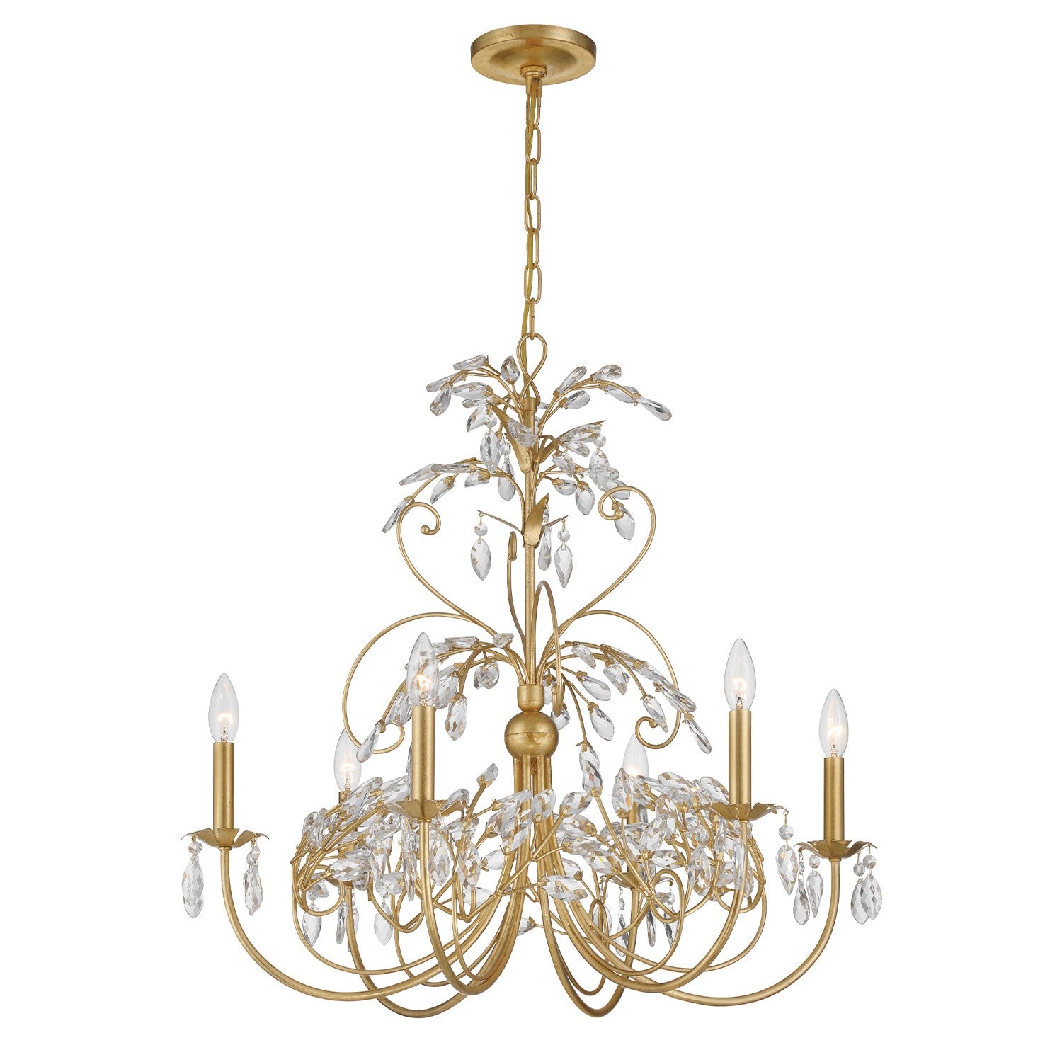 Crystorama - SDE-4926-GA - Six lumières Suspendu - Sadie - Or antique
