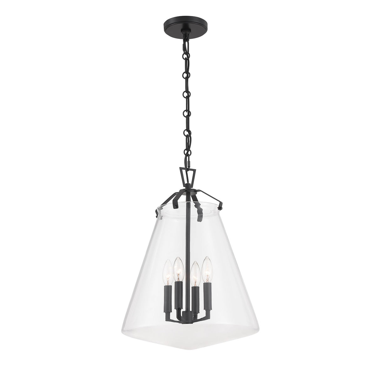 Crystorama - VSS-7015-MK - Quatre lampes Suspension - Voss - Noir mat
