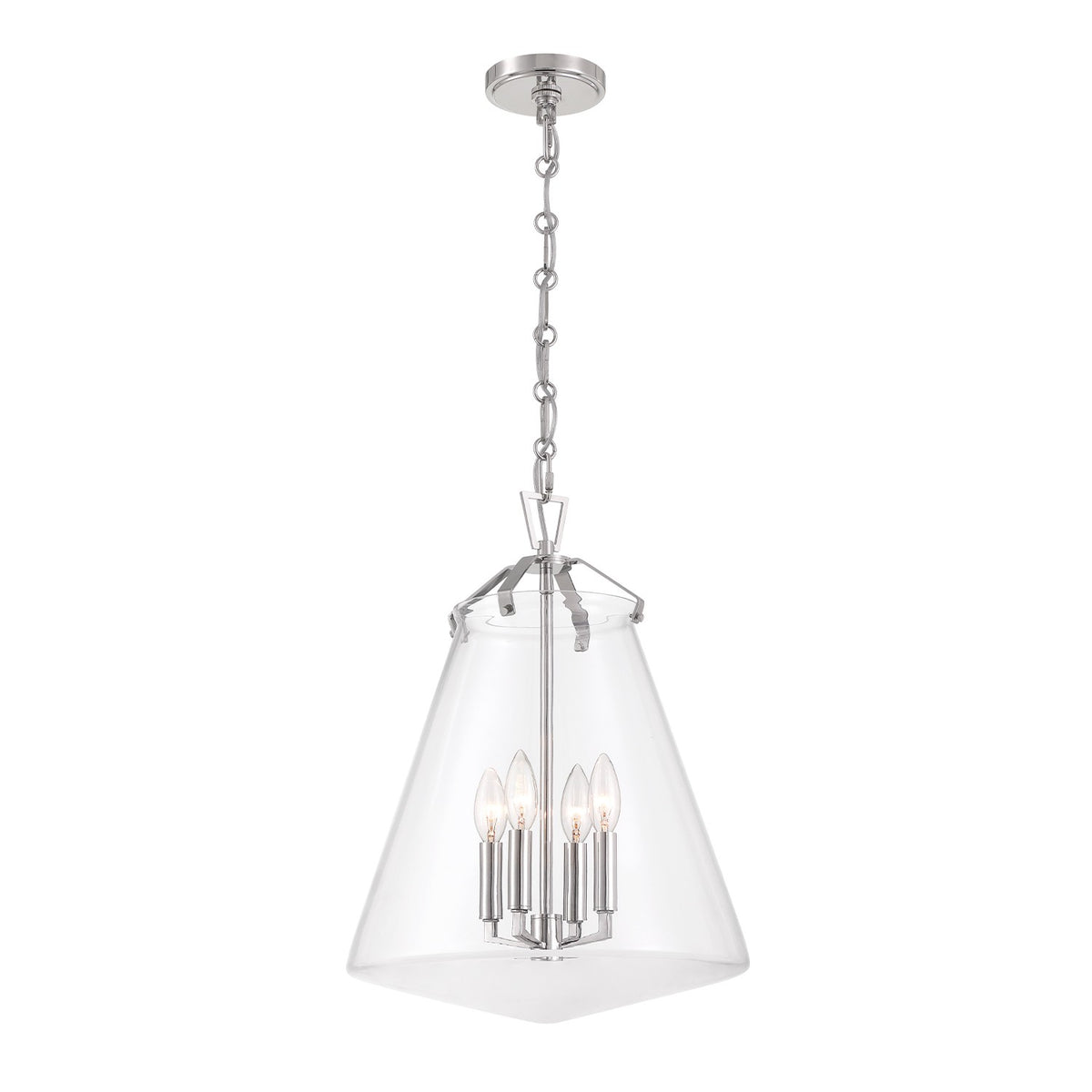 Crystorama - VSS-7015-PN - Quatre lampes Suspension - Voss - Nickel poli