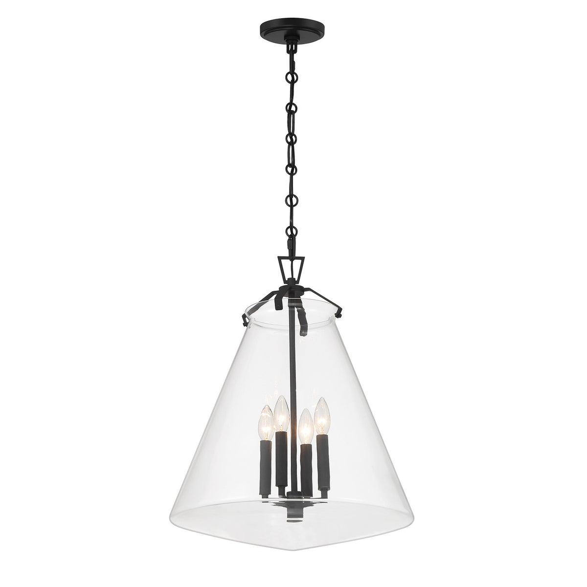 Crystorama - VSS-7018-MK - Quatre lampes Suspension - Voss - Noir mat